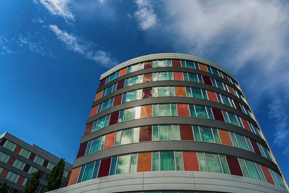 Modern curved building